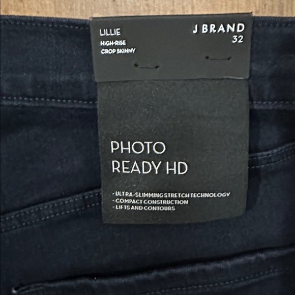 NEW J Brand Lillie High Rise Crop Dark Blue Skinny Stretch Button Fly Jeans 32 - Picture 3 of 16
